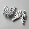 1-Hole Zinc Alloy Rhinestone Shank Buttons FIND-WH0152-110S-2