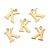 Ion Plating(IP) 304 Stainless Steel Alphabet Charms STAS-H122-K-G-2