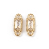 304 Stainless Steel Pave Clear Cubic Zirconia Rectangle Links Connector Charms STAS-F322-13G-1