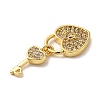 Brass Micro Pave Cubic Zirconia Pendants KK-C072-27A-G-2