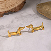 304 Stainless Steel Dog Stud Earrings for Women UX9475-2