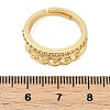 Curb Chain Style Brass Micro Pave Clear Cubic Zirconia Open Cuff Rings for Women RJEW-G343-07G-5