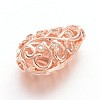 Brass Micro Pave Cubic Zirconia Beads ZIRC-K031-02RG-1