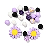 23Pcs Sunflower & Round Silicone Focal Beads SIL-L005-01C-2