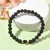 Natural Lava Rock Round Beaded Bracelets BJEW-JB09881-07-2