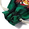 Christmas Theme Rectangle Jute Bags with Jute Cord LS-ABAG-E006-01F-3