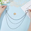 1Pc Alloy Twisted Chain 3 Layered Chain Belts for Women Men AJEW-CY0002-25P-3
