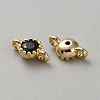 Real 14K Gold Plated Brass Pave Cubic Zirconia Links KK-WH0064-39G-09-2