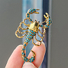 Alloy Rhinestone Brooch for Backpack Clothes PW-WG8300B-01-1