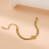 304 Stainless Steel Clover Link Bracelets BJEW-V003-01G-1