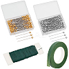 200Pcs Alloy Ball Head Pin with 1Roll Garden Grafting Paper Tape with 1 Roll Iron Wire Grimp Wire DIY-BBC0002-10-1