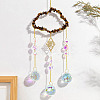 Natural Tiger Eye Copper Wire Wrapped Cloud Hanging Ornaments PW-WG49920-04-1