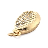 Rack Plating Brass with Cubic Zirconia Pendants KK-Q017-15B-G-2