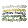 5Pcs 5 Styles Natural Green Aventurine & Quartz Crystal & Prehnite & Citrine & Fluorite Chips Beaded Stretch Bracelet Sets BJEW-JB10872-1