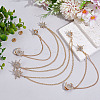 4Pcs 2 Styles Star Crystal Rhinestone Hanging Chain Brooch JEWB-ME0001-28KCG-4