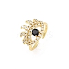 Brass Micro Pave Cubic Zirconia Cuff Rings for Women RJEW-Z113-44G-2