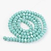Electroplate Opaque Solid Color Glass Beads Strands EGLA-A034-P6mm-L15-2