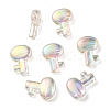 UV Plating Rainbow Iridescent Transparent Acrylic Beads OACR-C007-05C-1