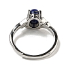 Oval Natural Lapis Lazuli Adjustable Rings RJEW-Q818-01P-05A-4