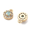 Brass Micro Pave Cubic Zirconia Charms KK-L222-001G-01-2