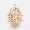 Brass Cubic Zirconia Charms KK-P134-29G-1