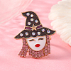 Unique Witch Alloy Rhinestone Cuff Rings HF0793-5-1