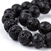 Natural Lava Rock Stone Bead Strands X-G-R193-18-8mm-3