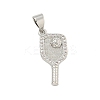 Rack Plating Brass Micro Pave Clear Cubic Zirconia Pendants KK-U021-08P-1