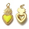 Golden Tone Brass Enamel Pendants LS-KK-K750-01G-A-2