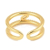Brass Micro Pave Cubic Zirconia Cuff Rings for Women RJEW-S392-22G-3