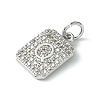 Rack Plating Brass Micro Pave Clear Cubic Zirconia Charms KK-G501-01Q-P-2