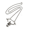 Halloween Theme Skeleton Alloy Pendant Necklaces with Box Chains LS-NJEW-F319-01P-2