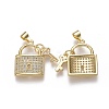 Brass Micro Pave Cubic Zirconia Pendants LS-ZIRC-F115-19G-2