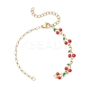 4Pcs 4 Styles 304 Stainless Steel Enamel Red Cherry Link Chain Bracelet Making AJEW-JB01482-2