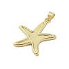 Starfish Rack Plating Brass Pendants KK-Z074-36G-2