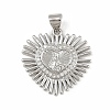 Brass Micro Pave Cubic Zirconia Pendants KK-P323-11F-P02-1