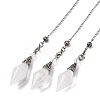 Natural Quartz Crystal Rhombus Faceted Poined Dowsing Pendulums G-Q184-05G-AS-1