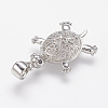 Brass Micro Pave Cubic Zirconia Pendants X-ZIRC-G104-23P-2
