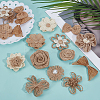 36Pcs 12 Styles Handmade Linen Ornament Accessories PATC-ME0001-12-4