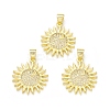 Rack Plating Brass Micro Pave Clear Cubic Zirconia Pendants KK-C011-13G-3