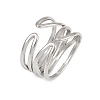 304 Stainless Steel Adjustable Open Cuff Rings for Women LS-RJEW-K299-02P-4