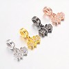 Butterfly Brass Micro Pave Cubic Zirconia Large Hole European Dangle Charms ZIRC-F022-01-1