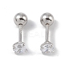 Anti-Tarnish Rhodium Plated 999 Fine Silver Cubic Zirconia Cartilage Earrings for Women LS-EJEW-S215-28P-1