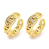 Brass Micro Pave Cubic Zirconia Cuff Earrings EJEW-C104-084G-1