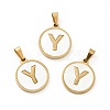 PVD Vacuum Plating 304 Stainless Steel with White Shell Pendants STAS-G268-01Y-G-1