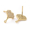 Brass Micro Pave Clear Cubic Zirconia Stud Earring Findings ZIRC-F133-10G-2