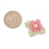 Brass Glass Seed Beaded Flower Pendants PALLOY-MZ01118-04-2