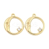 Brass Micro Pave Clear Cubic Zirconia Pendants KK-S386-35G-1