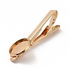 Brass Tie Bar Clips Tie Pins with Blank Cabochon Settings KK-A159-01KCG-3