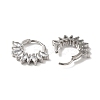 Cubic Zirconia Horse Eye Hoop Earrings EJEW-Z019-22P-2